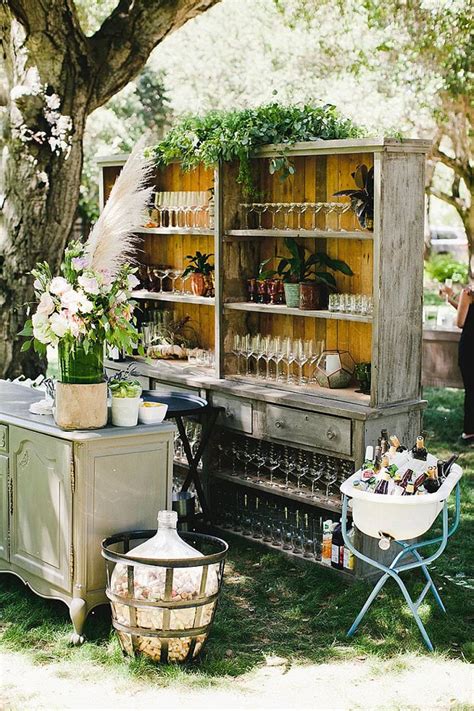 25 Instagram Worthy Wedding Bar Ideas Your Guests Will Love Outdoor Wedding Bar Wedding