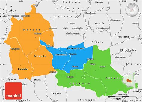 Political Simple Map Of Dowa Single Color Outside Borders And Labels