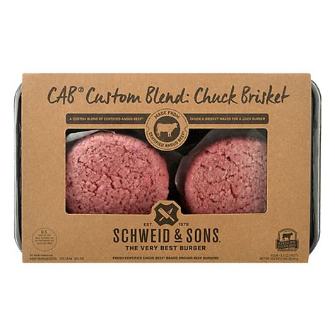 Schweid And Sons Cab Custom Blend Chuck Brisket 7525 Ground Beef