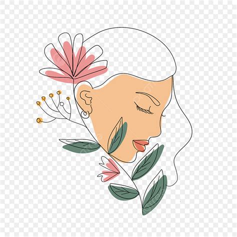 Abstract Woman Face Png Image Line Art Floral And Woman Face Abstract