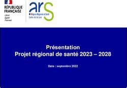 Pr Sentation Projet R Gional De Sant Date Septembre