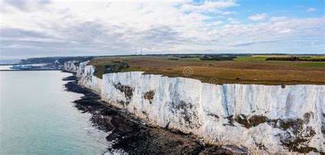 Aerial View of the White Cliffs of Dover. Close Up View of the Cliffs ...