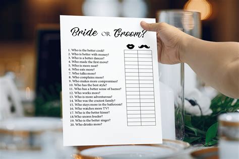 5 Wedding Reception Games Printable Wedding Reception Game - Etsy