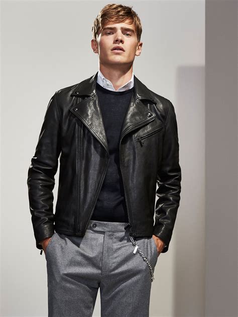 PERSONAL TAILORING BLACK NAPPA LEATHER JACKET Massimo Dutti Leather