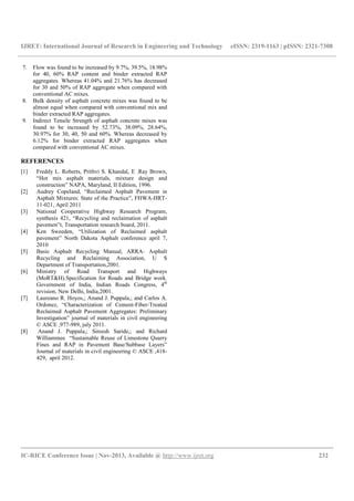 Effect Of Use Of Recycled Materials On Indirect Tensile Strength Of