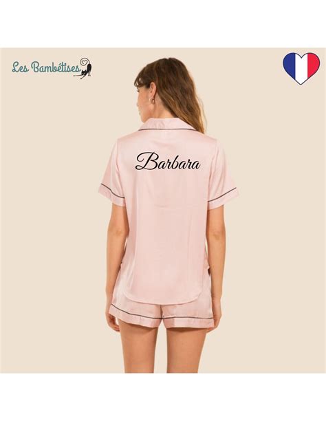 Pyjama Personnalisé Evjf Rose Les Bambetises