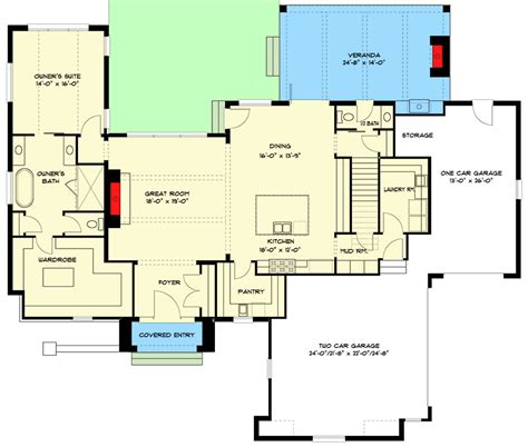 Bed Transitional House Plan Under Square Feet With Game Room