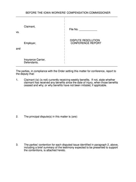 Dispute Resolution Conf Report Form Fill Out And Sign Printable PDF