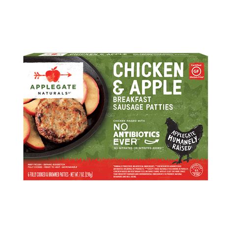 Applegate Naturals Chicken And Apple Breakfast Sausage Patties Euro Usa