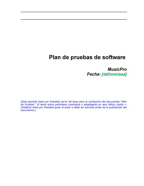 3 2 4 Plantilla Plan De Pruebas Plan De Pruebas De Software MusicPro