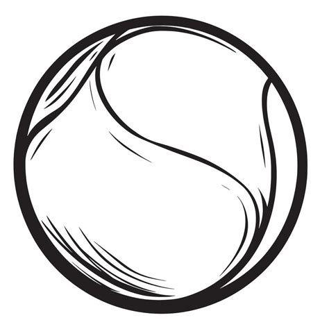 tennis ball outline black illustration  vector art  vecteezy