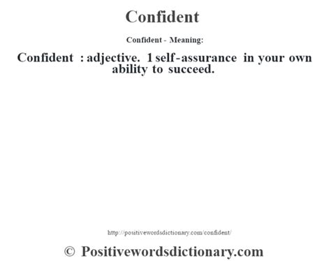 Confident Definition Confident Meaning Positive Words Dictionary