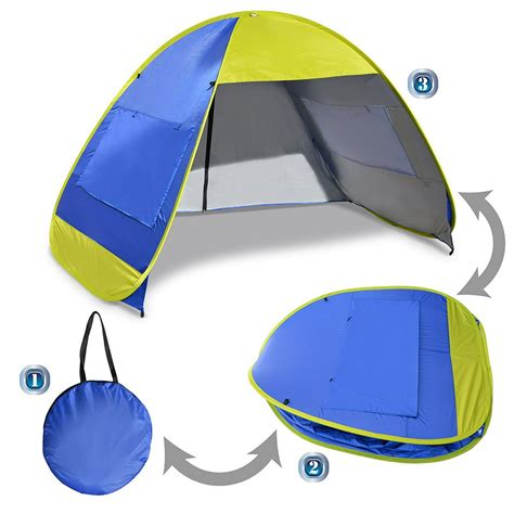 Sunrise Portable Pop Up Beach Tent Sun Shade Shelter, Outdoor Hiking, Traveling, Camping, Blue ...