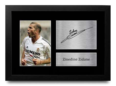 Zinedine Zidane Signed Pre Printed Autograph A Photo Gift For A Real