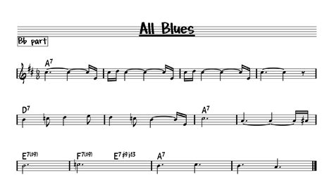 All Blues Play Along Bb Version Youtube