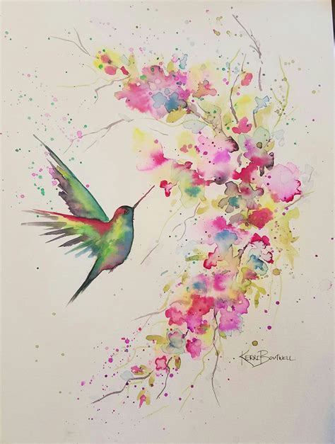 Hummingbird Watercolor Artist Kerri Boutwell Pintura De Colibr