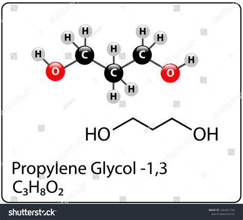 Propylene Glycol13 Molecule Structure Stock Vector Royalty Free 1362451700