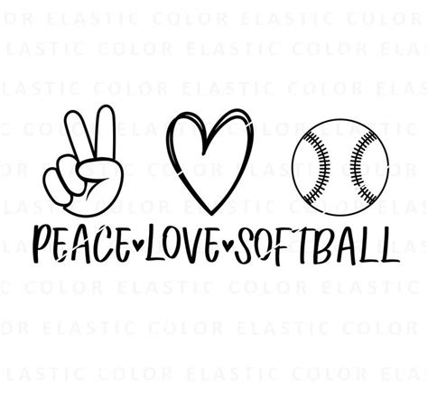 Peace Love Softball Svg Softball Png Softball Lover Design Etsy In