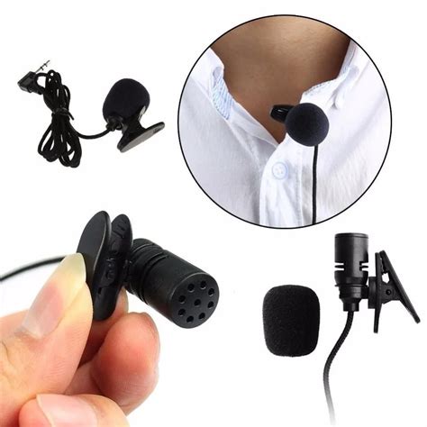 Mini Clip On Lapel Lavalier Wired Double Track Microphone For