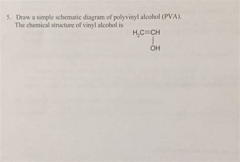 Solved Draw A Simple Schematic Diagram Of Polyvinyl Alcohol