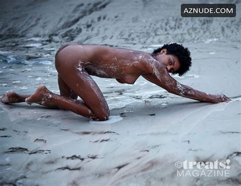 Ebonee Davis Shows Off Her Naked Body In A Various Poses On The Beach In A Photoshoot By David