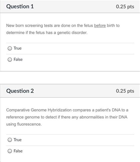 Solved Question Pts New Born Screening Tests Are Done Chegg