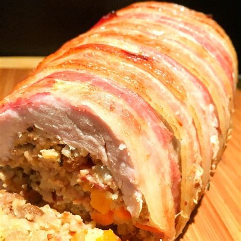 Bacon Wrapped Stuffed Pork Tenderloin