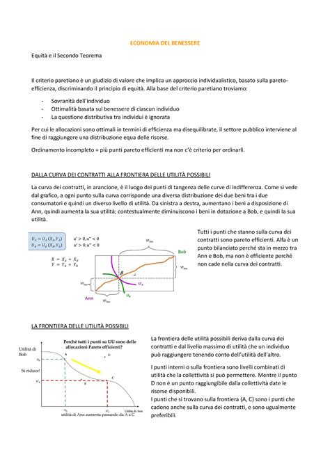 Economia Del Benessere Scienza Delle Finanze ECONOMIA DEL BENESSERE