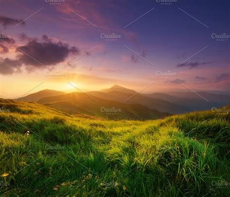 Mountain landscape stock photo containing mountain and sunrise | Nature ...