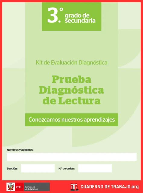 Prueba Diagn Stica De Lectura Er Grado Secundaria Pdf