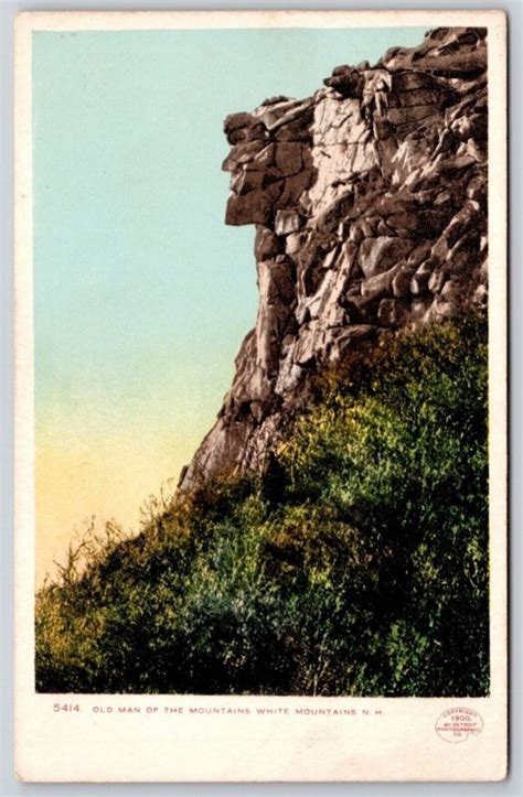 White Mountains NH Old Man Of Mountain Scenic Rock Formation UDB ...