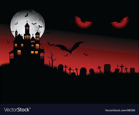 Spooky halloween scene Royalty Free Vector Image