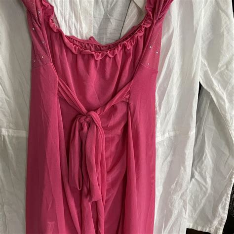 Pink Mesh Lingerie Nightie In Great Condition Depop