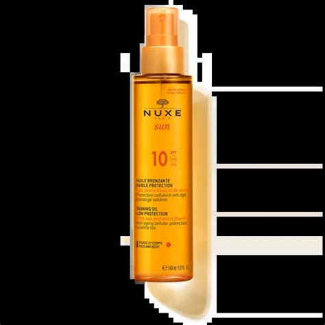 Nuxe Sun Huile Bronzante Visage Et Corps Spf Ml