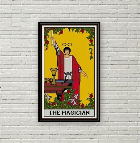 The Magician tarot card cross stitch pattern PDF Major Arcana | Etsy