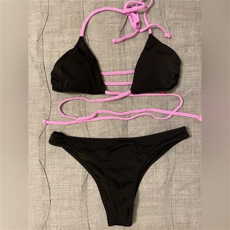 Victoria S Secret Swim Victorias Secret Blackpink String Bikini With Braziliancut Bottoms