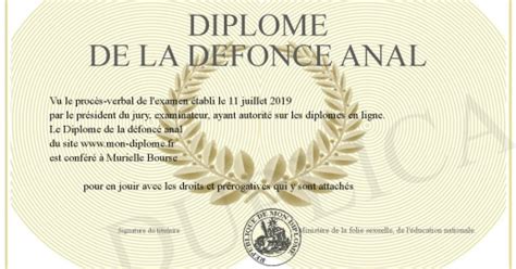 Diplome De La Defonce Anal