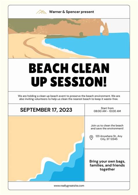 Free custom printable beach clean up poster templates | Canva