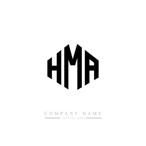 Hma Letter Logo Design With Polygon Shape Hma Polygon And Cube Shape