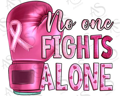 Breast Cancer No One Fights Alone Boxing Png Sublimation Etsy