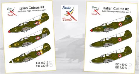 Decals Regia Aeronautica Aerocobras Hobbyzero