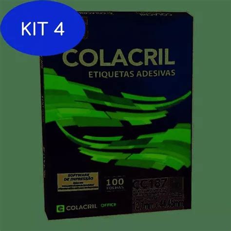 Kit 4 Etiqueta Inkjet E Laser Carta Cc187 12 7x44 45x4 Mm