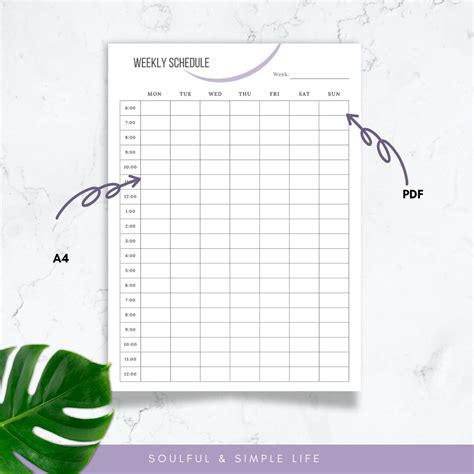 Printable Weekly Schedule / Printable Weekly Planner PDF - Etsy