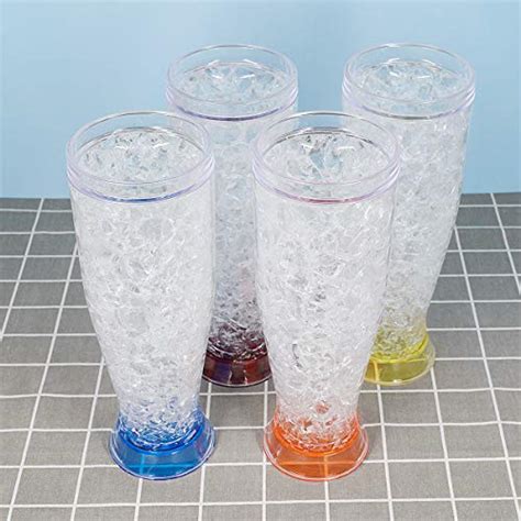 Freezer Ice Beer Mugs Drinking Glasses Double Wall Gel Frosty Beer