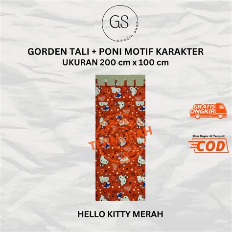 Jual Gorden Tali Untuk Pintu Dan Jendela Dengan Poni Karakter Hello