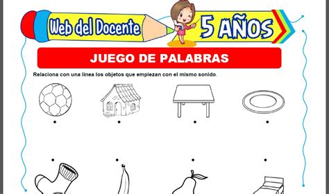 Juego De Palabras Para Ni Os De A Os Web Del Docente