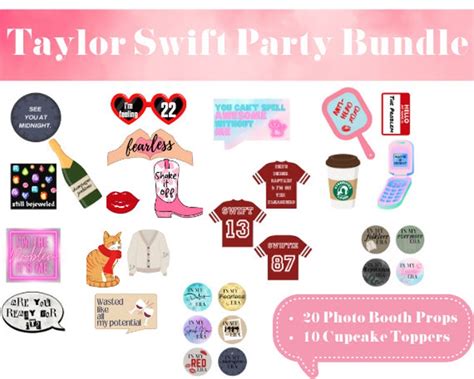 Taylor Swift Inspired Printable Party Decor Cupcake Toppers