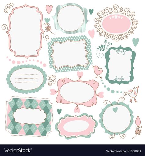 Set Of Romantic Frames Royalty Free Vector Image