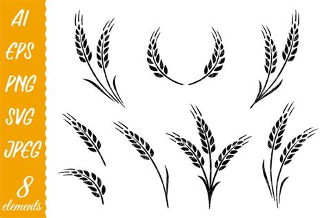 Wheat Svg Barley And Wheat Wreathes Grain Svg