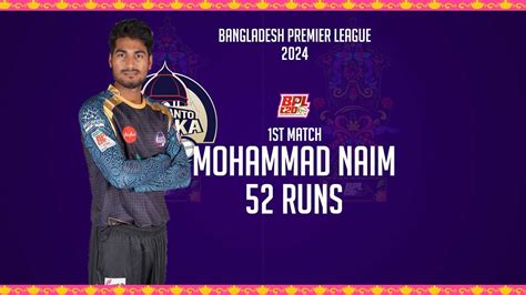 Mohammad Naim S 52 Runs Against Comilla Victorians 1st Match Season